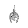 Pendentif fer et tête de cheval Or 9 carats  20 MM - Bijouterie La Petite Française