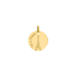 Médaille né à Paris et tour Eiffel Or 9 carats
