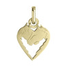 Pendentif coeur 2 chevaux Or 9 carats  - Bijouterie La Petite Française