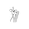 Pendentif ciseaux et peigne de coiffeur  Or 9 carats  gris - Bijouterie La Petite Française