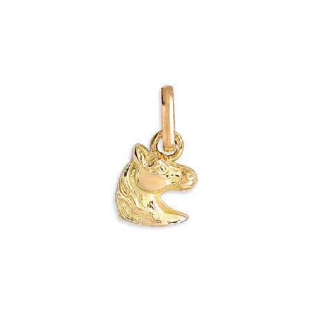 Pendentif tête de cheval Or 9 carats  14 MM 