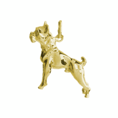 Pendentif chien Boxer Or 9 carats  - 23 MM 