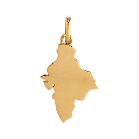 Pendentif carte de l'Inde Or 9 carats  
