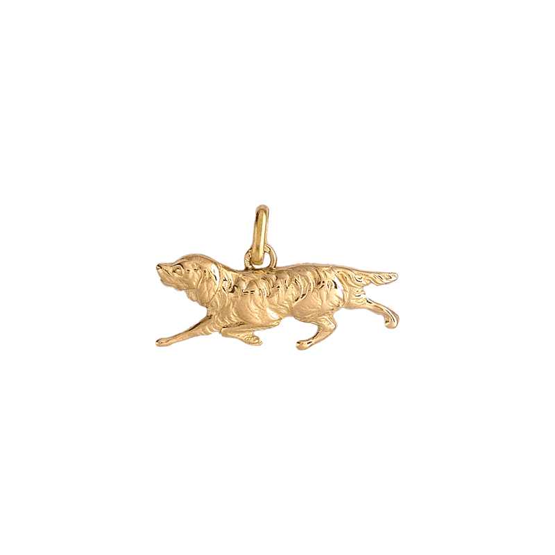 Pendentif chien de chasse Or 9 carats  - 12 MM 