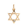 Pendentif Etoile de David diamant Or 9 carats  