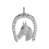 Pendentif fer et tête de cheval Or 9 carats  37 MM - Bijouterie La Petite Française