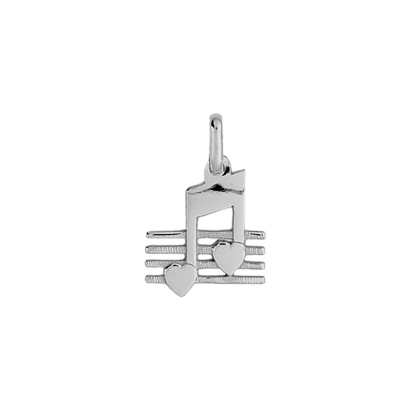 Pendentif double croche et partition Or 9 carats  
