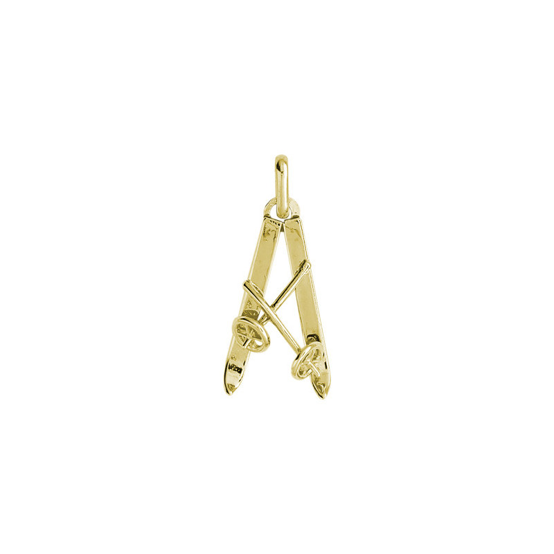 Pendentif paire de ski Or 9 carats  - Bijouterie La Petite Française