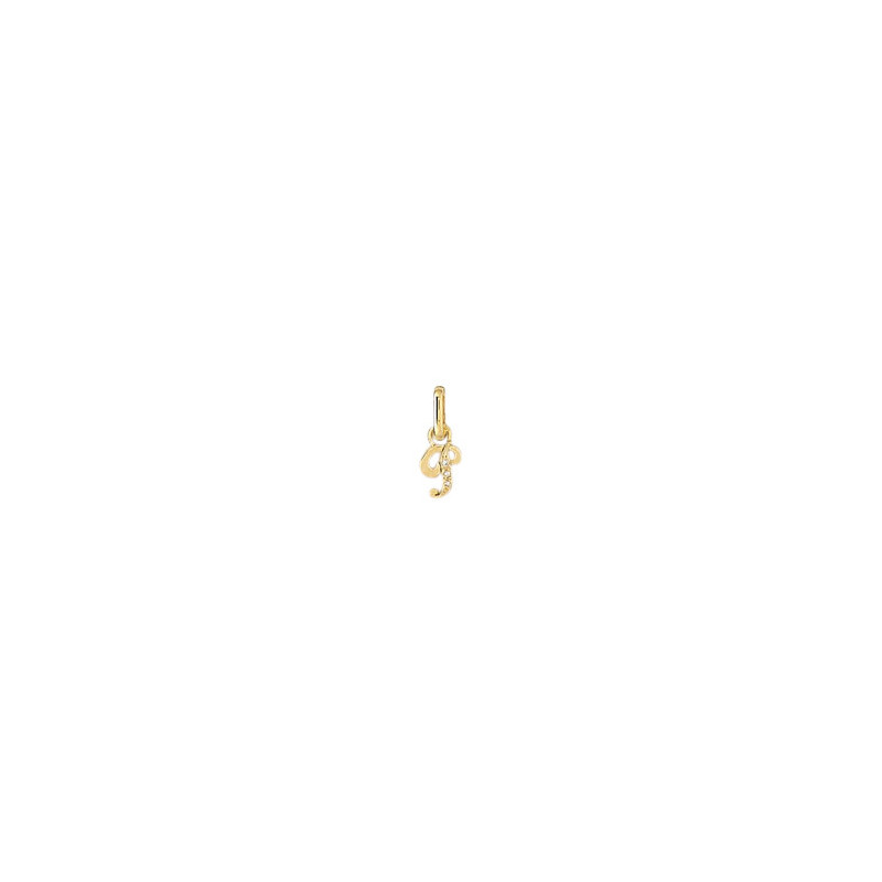 Pendentif lettre diamants en Or 9 carats  