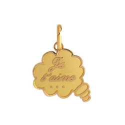 Pendentif bulle "je t'aime" Or 9 carats  