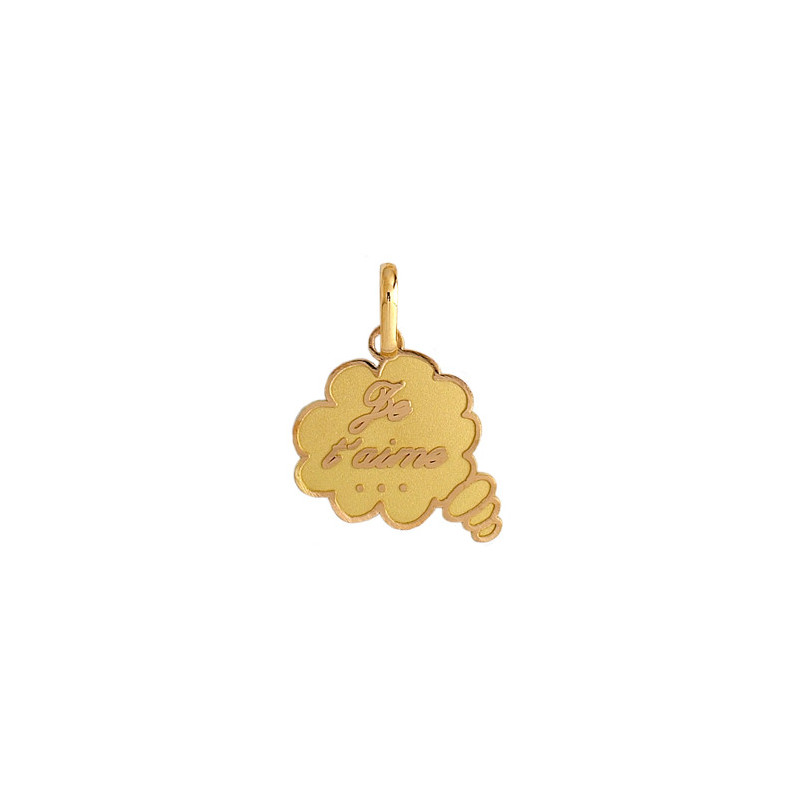 Pendentif bulle "je t'aime" Or 9 carats  