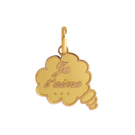 Pendentif bulle "je t'aime" Or 9 carats  