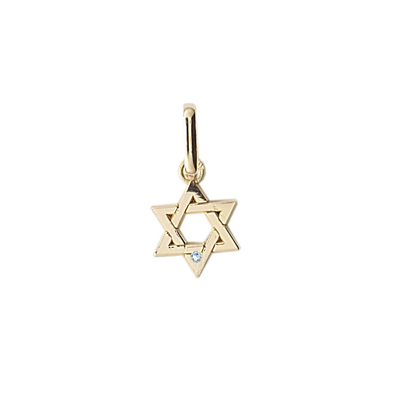 Pendentif Etoile de David diamant PM Or 9 carats  