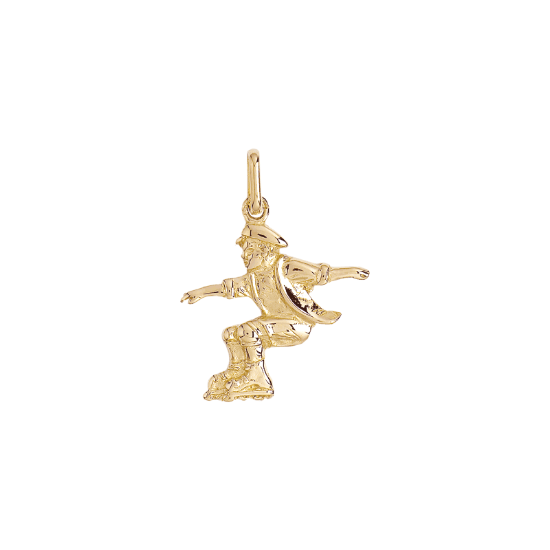 Pendentif patineur à rollers or 9 carats  - Bijouterie La Petite Française