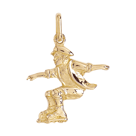 Pendentif patineur à rollers or 9 carats  - Bijouterie La Petite Française