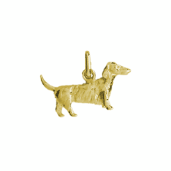 Pendentif chien Teckel Or 9 carats  - 13 MM 