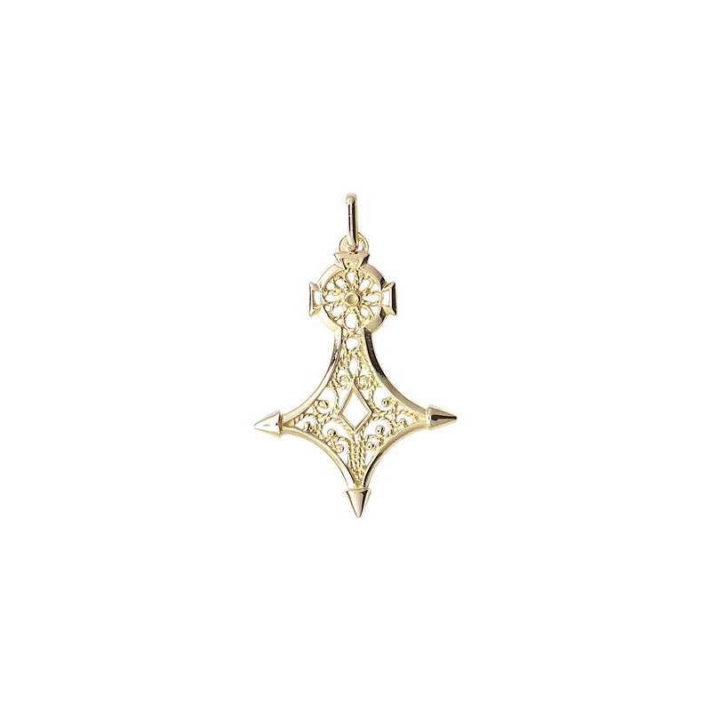 Croix du sud filigrane Or 9 carats jaune - 38 MM - Bijouterie La Petite Française