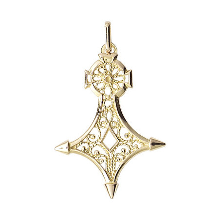 Croix du sud filigrane Or 9 carats jaune - 38 MM - Bijouterie La Petite Française