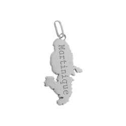 Pendentif carte Martinique Or 9 carats  - 25 MM  gris -  Bijouterie La Petite Française