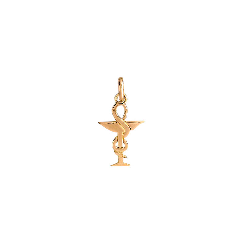 Pendentif caducée pharmacien Or 9 carats  