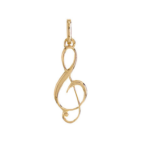 Pendentif clef de sol Or 9 carats  