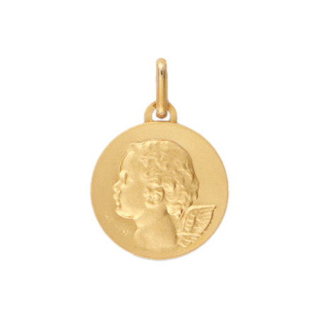 Médaille ange - 15 mm - Or 9 carats   