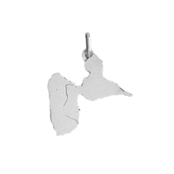 Pendentif carte Guadeloupe Or 9 carats  - 23 MM 