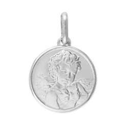 Médaille ange Cupidon - 18 mm - Or 9 carats  