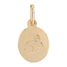 Médaille lapin ovale Or 9 carats