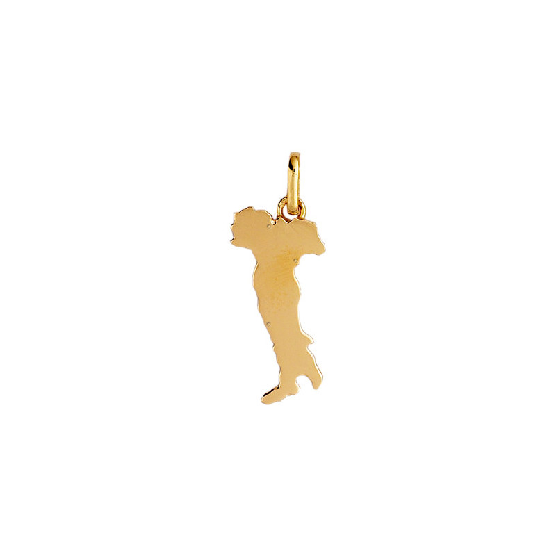 Pendentif carte Italie Or 9 carats  - 26 MM