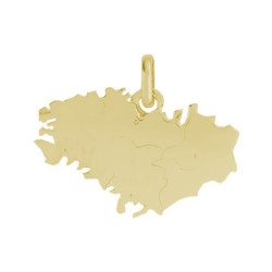 Pendentif carte Bretagne Or 9 carats  