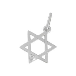 Pendentif Etoile de David diamant Or 9 carats  
