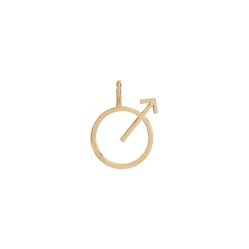 Pendentif symbole masculin or 9 carats  