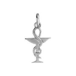 Pendentif caducée pharmacien Or 9 carats  