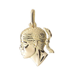 Pendentif tête de Maure Or 9 carats  - 23 MM 