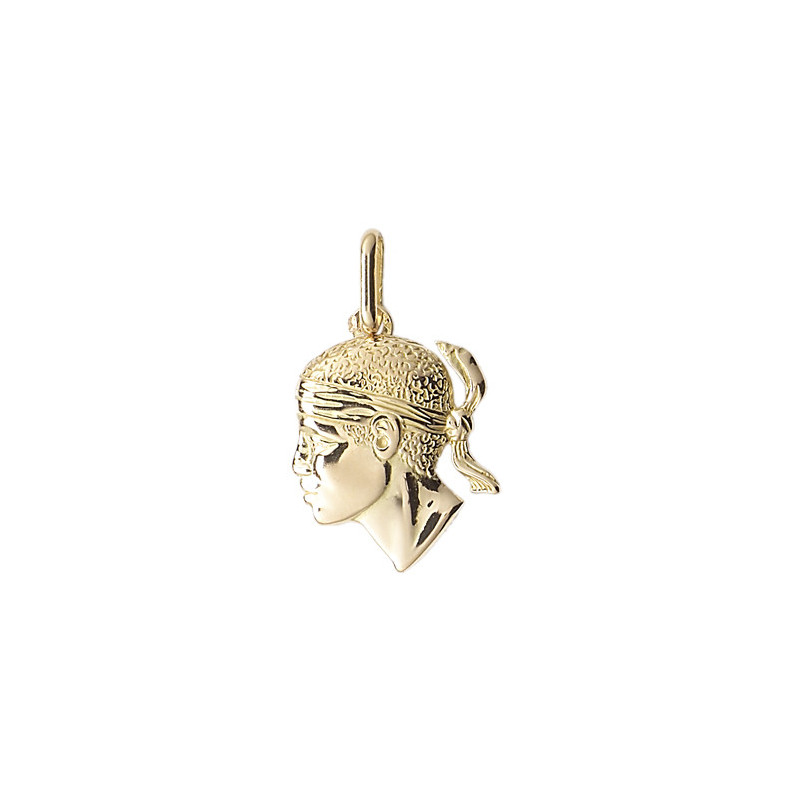 Pendentif tête de Maure Or 9 carats  - 23 MM 