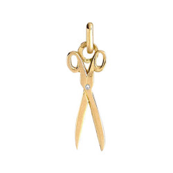 Pendentif ciseaux de couture diamant et or 9 carats  