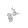 Pendentif carte Guadeloupe avec gravure Basse-terre et Pte a Pitre Or 9 carats  - 23 MM 