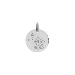 Médaille chat Or 9 carats  - 16 MM 