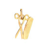 Pendentif ciseaux et peigne de coiffeur  Or 9 carats  jaune - Bijouterie La Petite Française