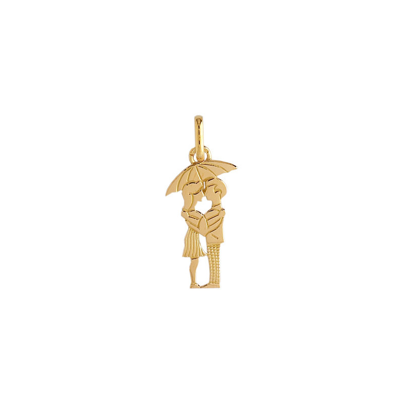 Pendentif amoureux sous parapluie Or 9 carats  