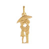Pendentif amoureux sous parapluie Or 9 carats  