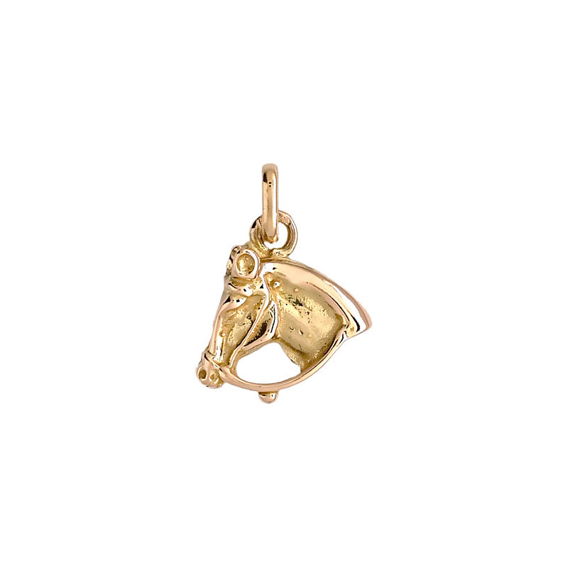 Pendentif tête de cheval et bride Or 9 carats  - Bijouterie La Petite Française
