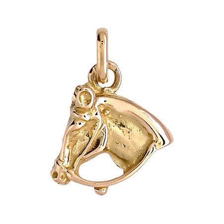 Pendentif tête de cheval et bride Or 9 carats  - Bijouterie La Petite Française