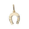 Pendentif fer à cheval avec diamant Or 9 carats  12x10 MM - Bijouterie La Petite Française