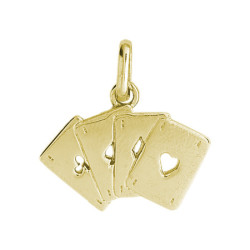 Pendentif cartes à jouer 4 as Or 9 carats  - Bijouterie La Petite Française
