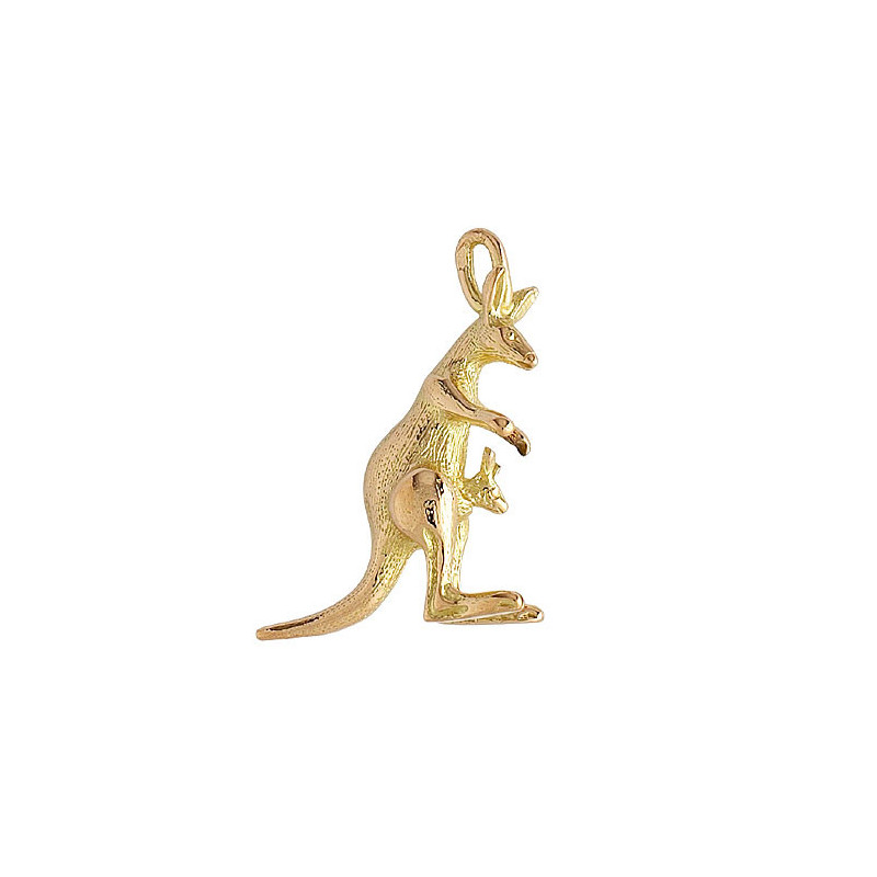 Pendentif kangourou et son petit Or 9 carats  