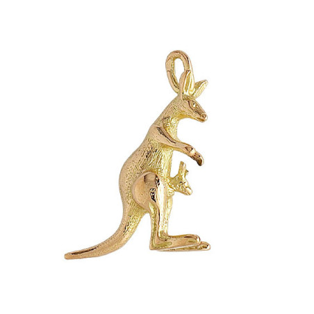 Pendentif kangourou et son petit Or 9 carats  
