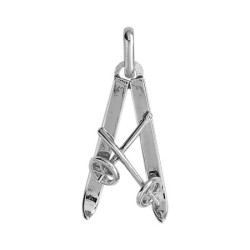 Pendentif paire de ski Or 9 carats  - Bijouterie La Petite Française