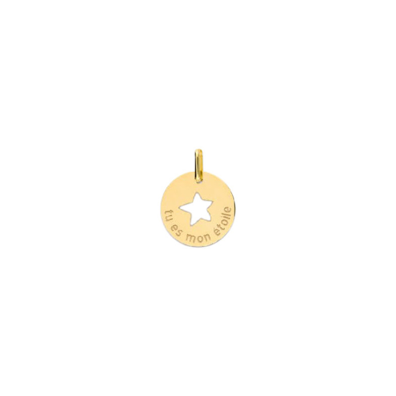 Pendentif tu es mon étoile Or 9 carats